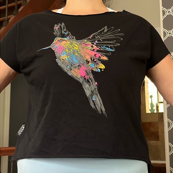 Black Hummingbird Graphic Women's Top - Picture 11 of 12